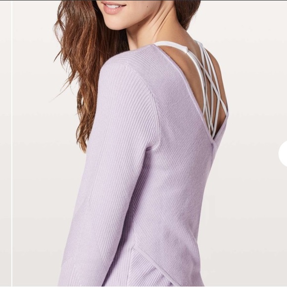 Lululemon, Wrap It Back Sweater, Faint Lavender, Size 6 - Picture 9 of 10